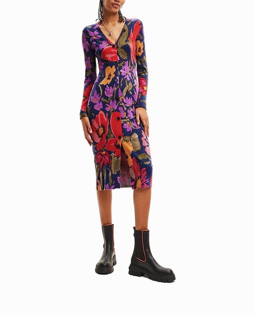 Imagen 0 de Vestido punto midi flores