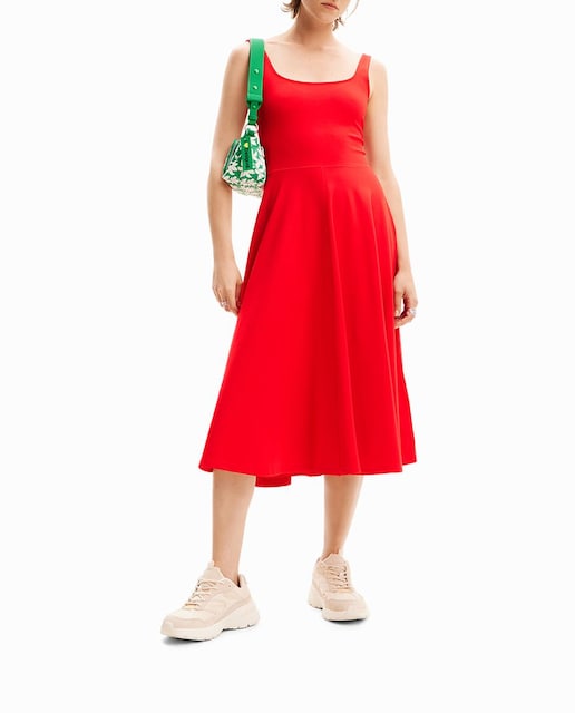 Imagen 0 de Vestido midi liso tirantes