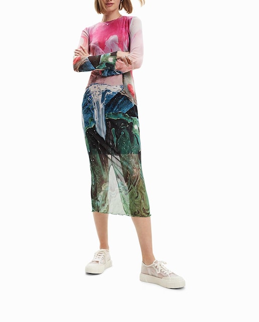 Imagen 0 de Vestido midi slim tul fantasía