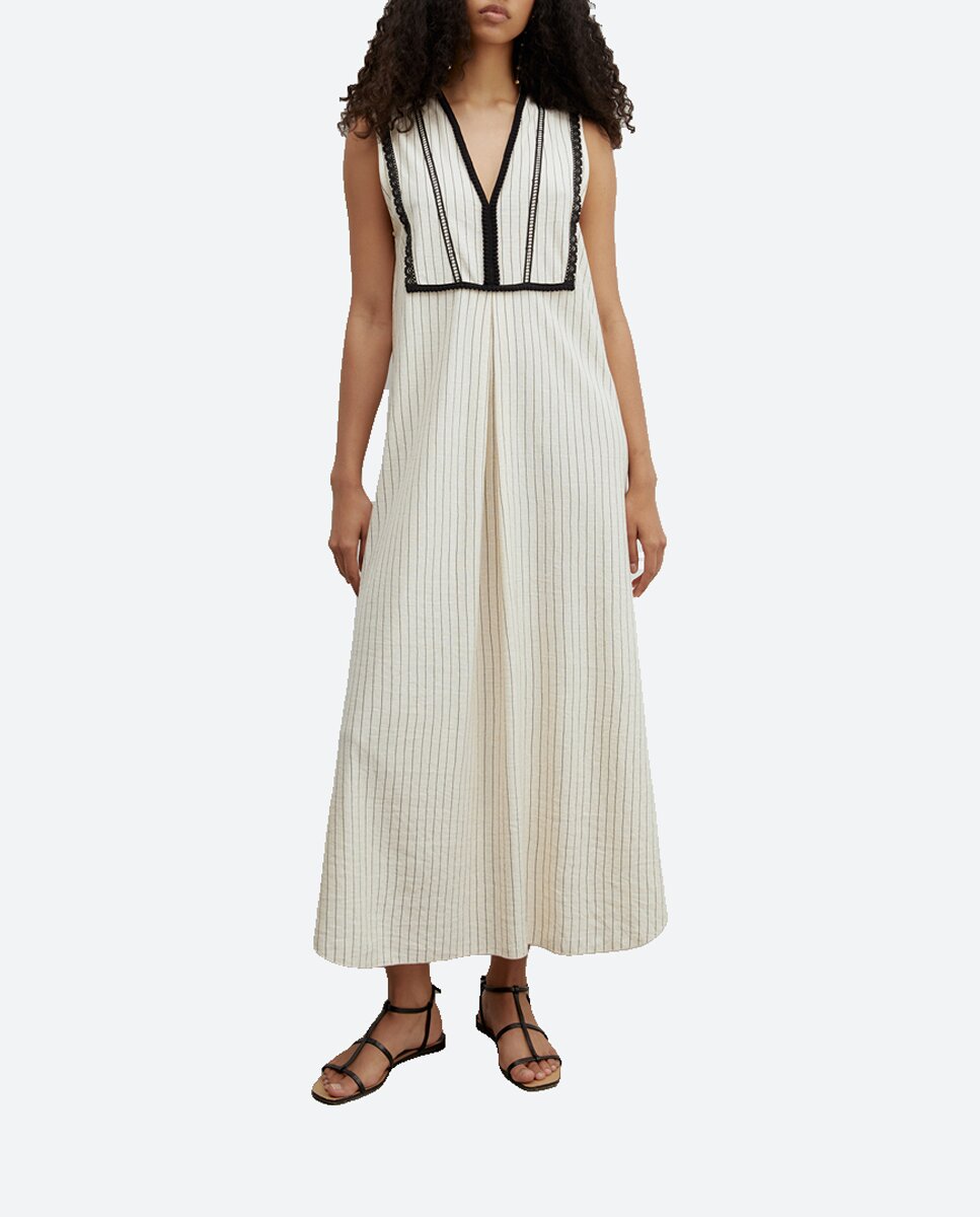 Imagen 0 de Vestido lino puntilla