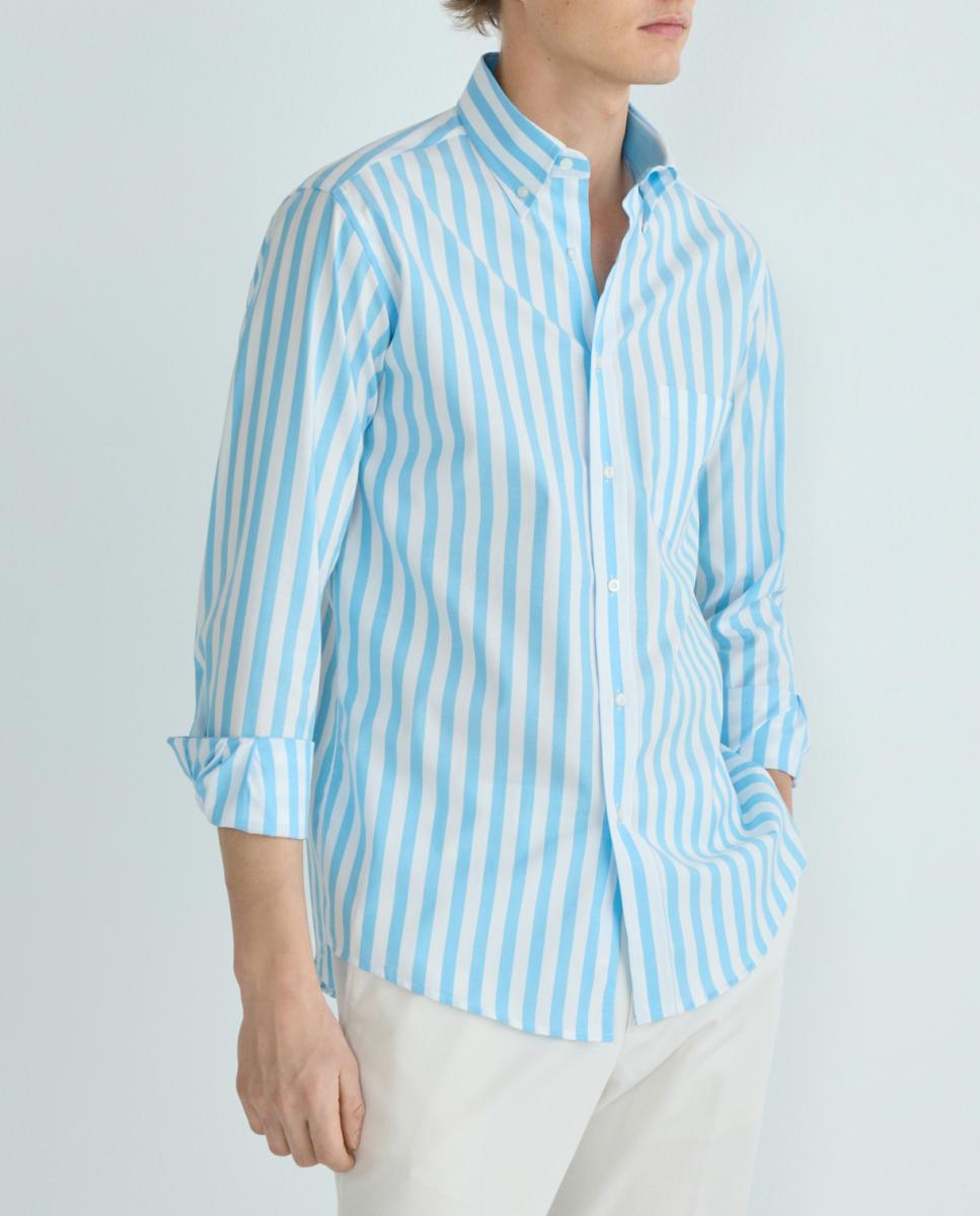 Imagen 0 de Camisa casual de hombre manga larga rayas Tallas grandes