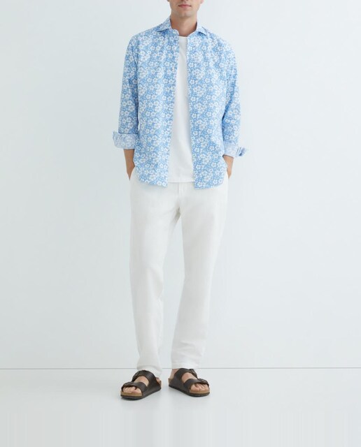 Imagen 0 de Camisa casual de hombre manga larga estampada Tallas grandes