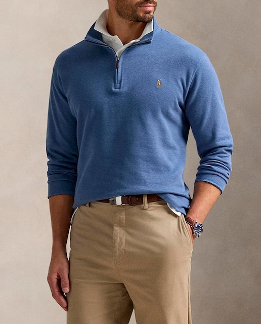 Imagen 0 de Jersey de hombre de algodón con cremallera corta