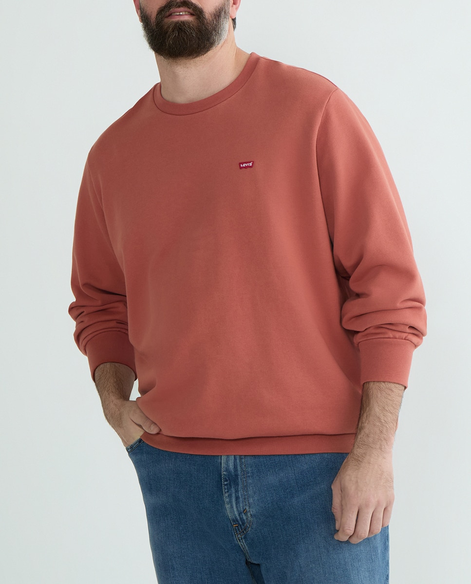 Imagen 0 de Sudadera de hombre de algodón con cuello redondo tallas grandes