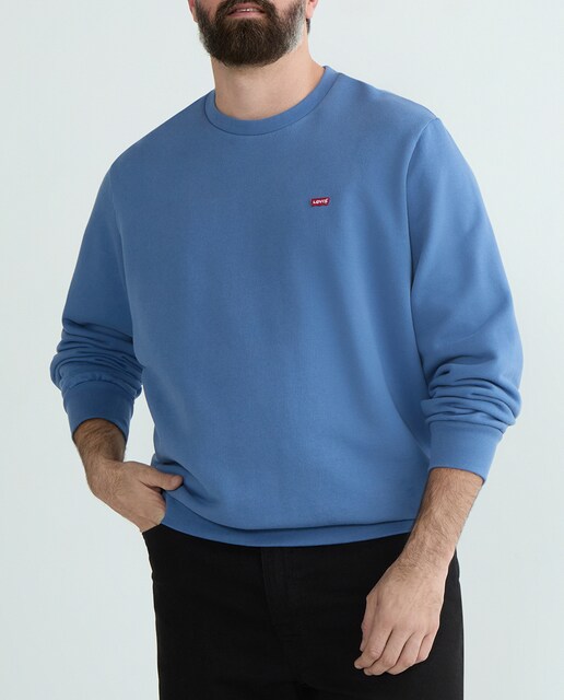 Imagen 0 de Sudadera de hombre de algodón con cuello redondo tallas grandes