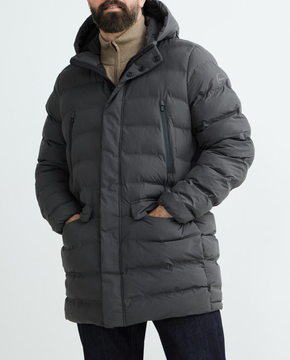 Imagen 0 de Parka acolchado con capucha de caballero de  talla grande