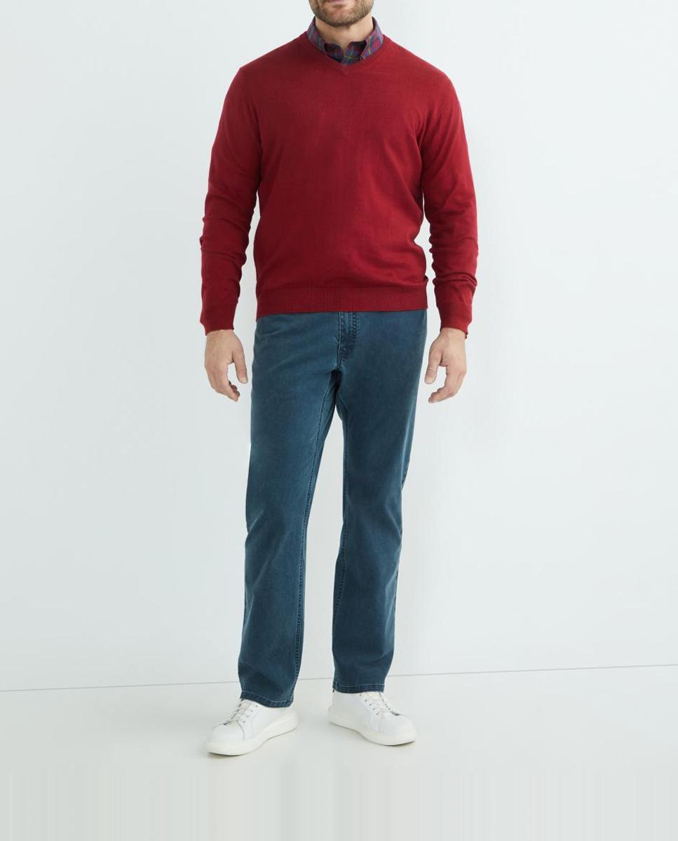 Imagen 0 de Jersey de algodón de cuello pico de hombre tallas grandes