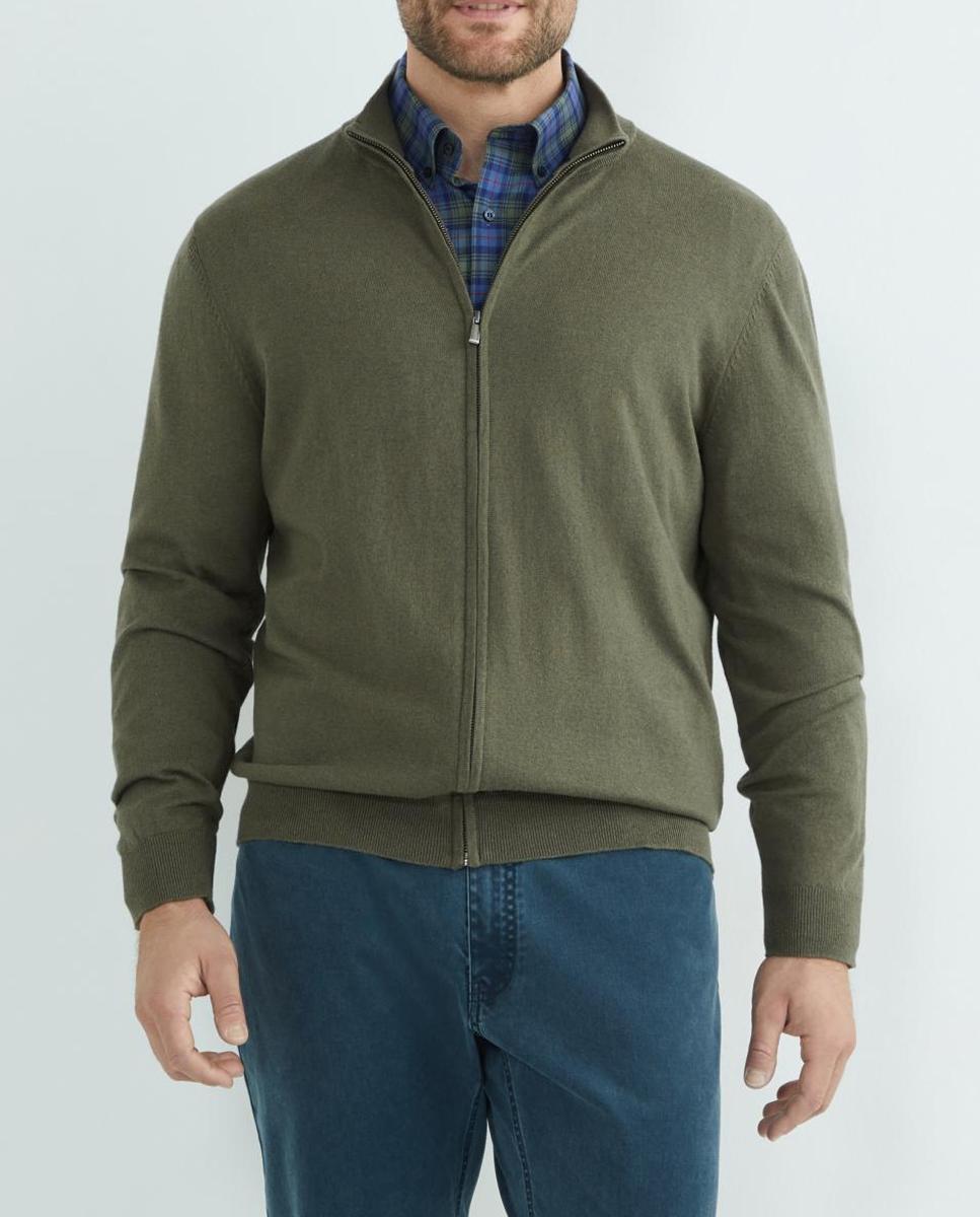 Imagen 0 de Cardigan cremallera de algodón de hombre tallas grandes