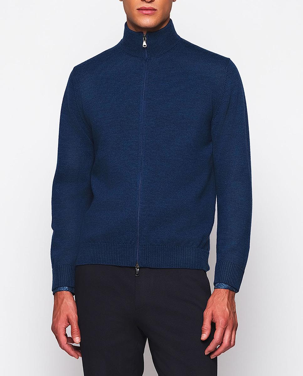 Imagen 0 de Chaqueta de hombre de punto melange con cremallera Tallas Grandes