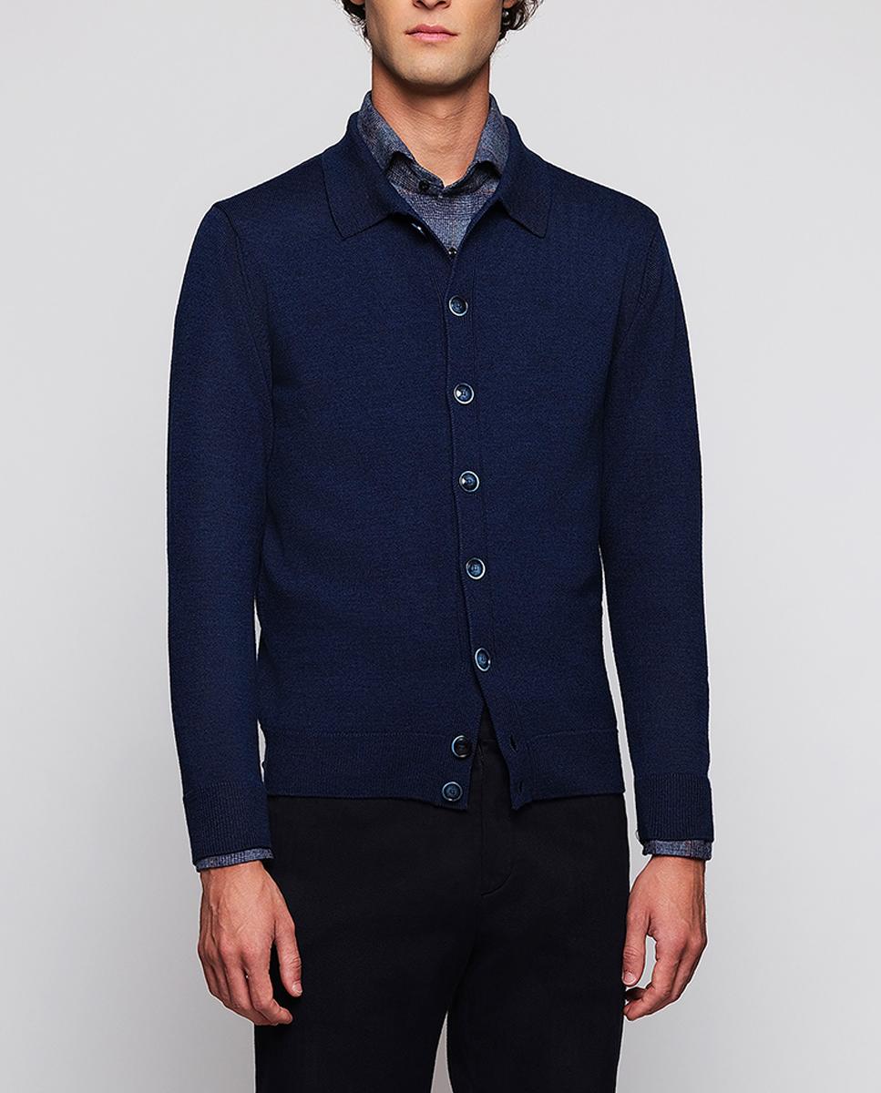 Imagen 0 de Chaqueta de hombre de punto con botones cuello camisero Tallas Grandes