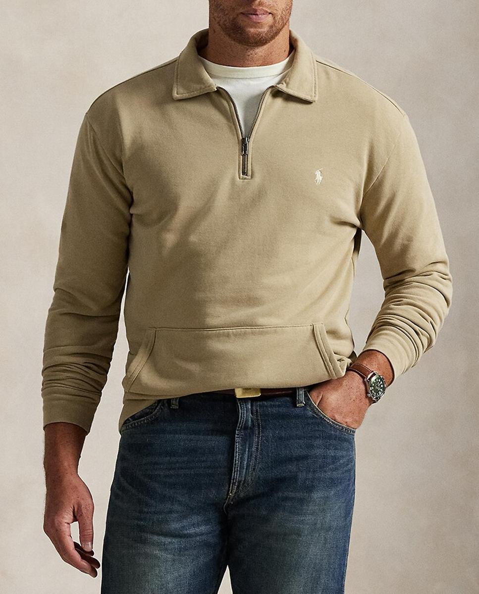 Imagen 0 de Sudadera de hombre de rizo con cremallera corta tallas grandes