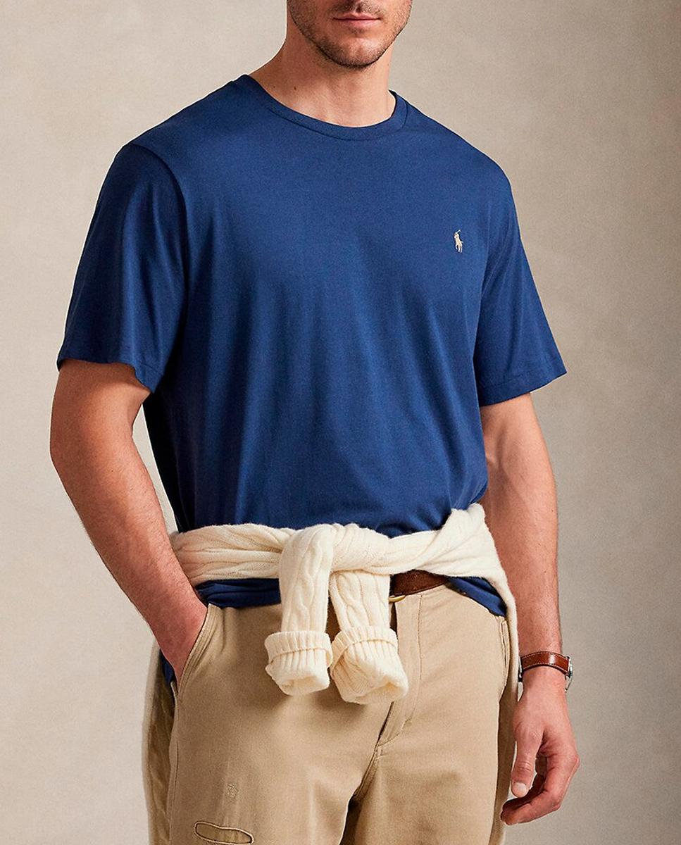 Imagen 0 de Camiseta de hombre de algodón con caballo bordado tallas grandes