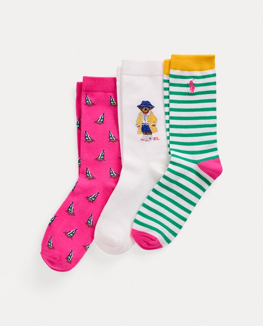 Imagen 0 de Pack de 3 calcetines de niña largos con Polo Bear