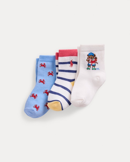 Imagen 0 de Pack de 3 calcetines de bebé niño con Polo Bear