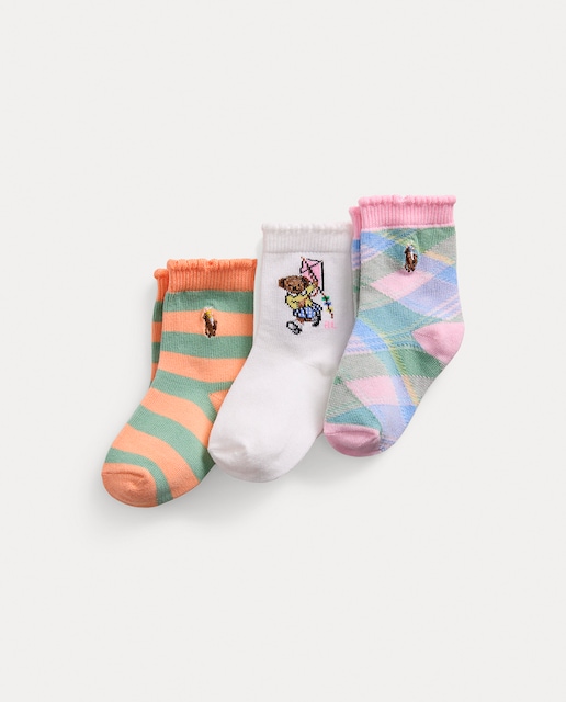 Imagen 0 de Pack de 3 calcetines de bebé niña con Polo Bear