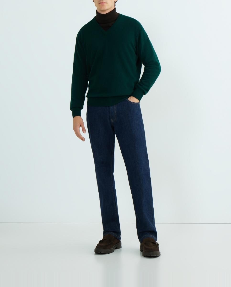 Imagen 0 de Jersey de lana 100% de hombre con cuello de pico