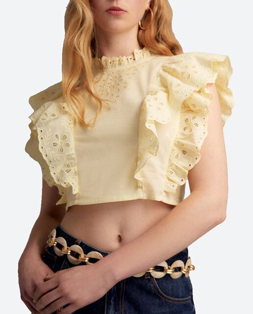 Imagen 0 de Blusa corta volantes