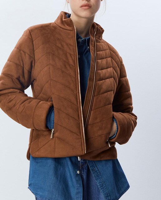 Imagen 0 de Chaqueta antelina acolchada