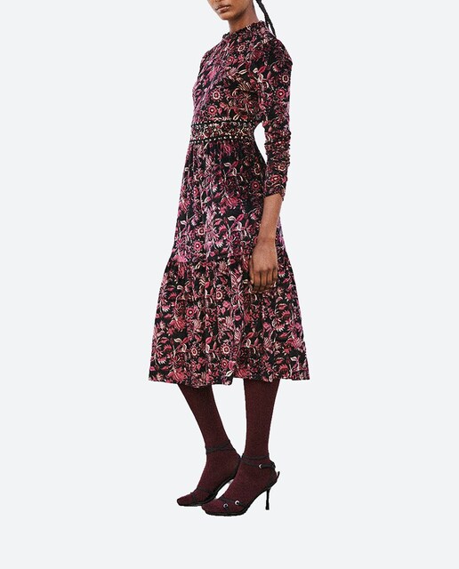 Imagen 0 de Vestido terciopelo estampado