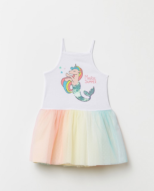 Imagen 0 de Vestido mixto lentejuelas de niña