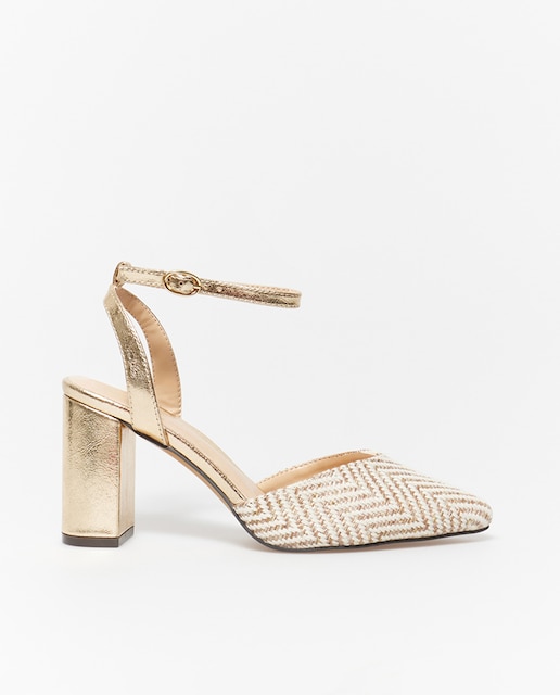Imagen 0 de Tacón rafia metalizada