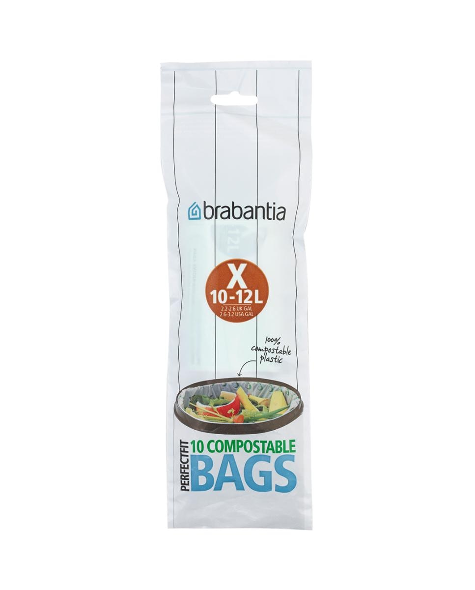10 sacos de lixo biodegradáveis X 10-12 L Verde-claro-2