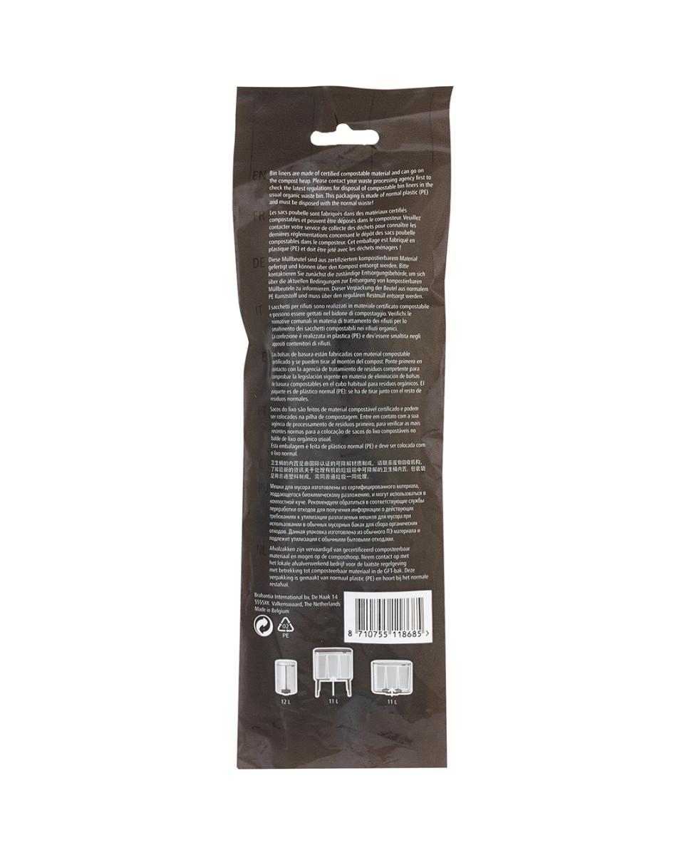 10 sacos de lixo biodegradáveis X 10-12 L Verde-claro-4