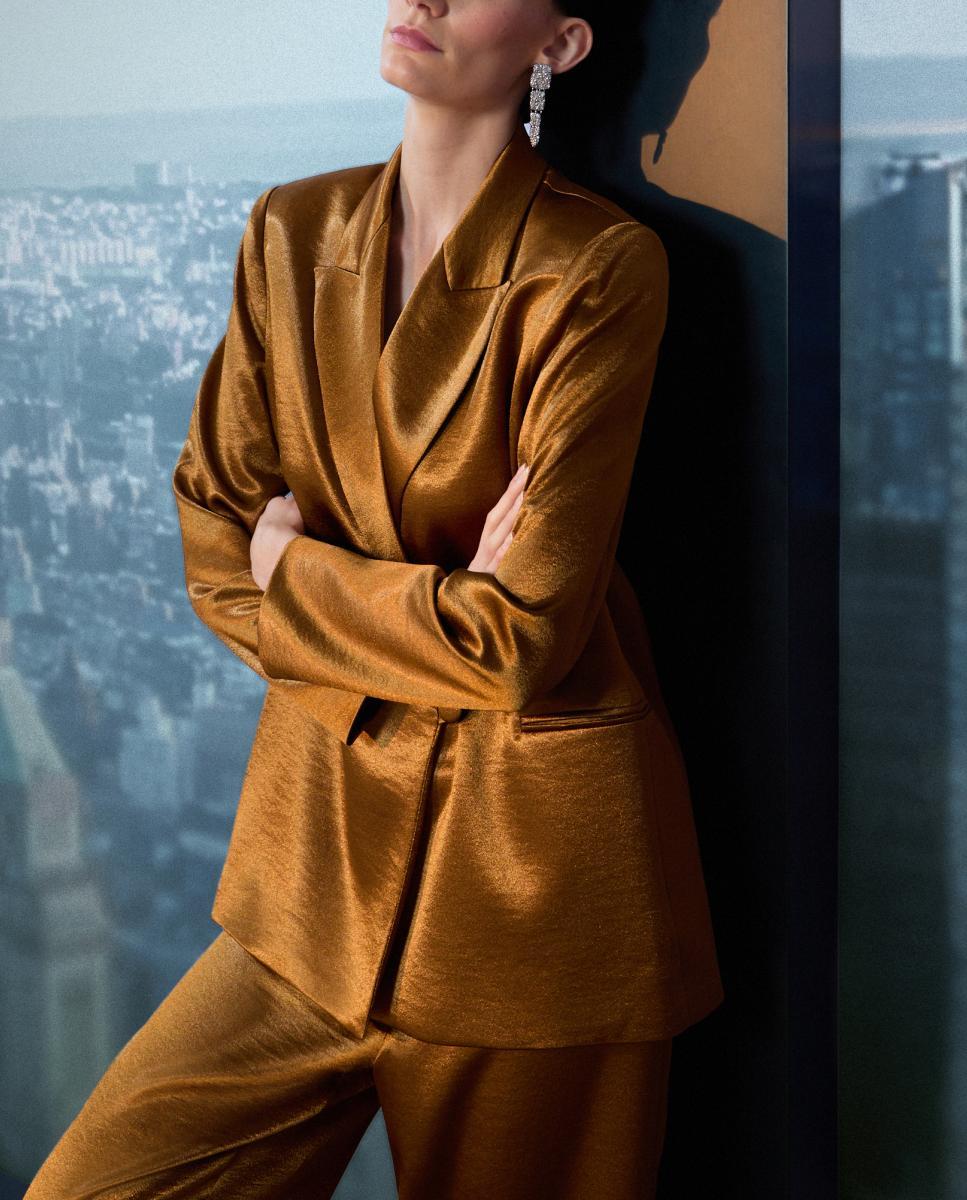 Imagen 0 de Blazer lamé liso de mujer