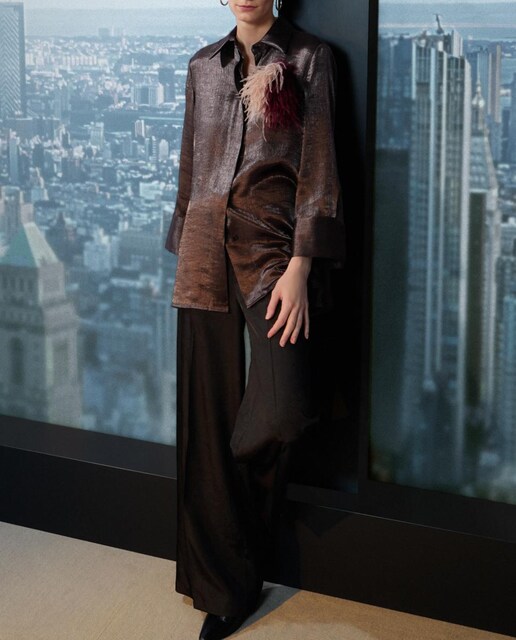 Imagen 0 de Blusón liso de manga larga de mujer