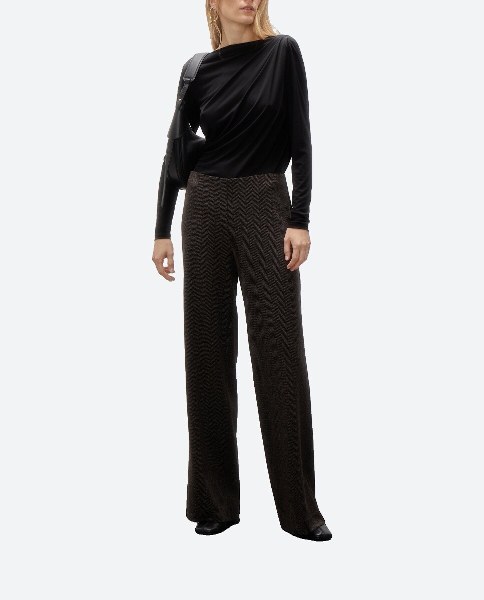 Imagen 0 de Pantalón de mujer ancho de punto de espiga