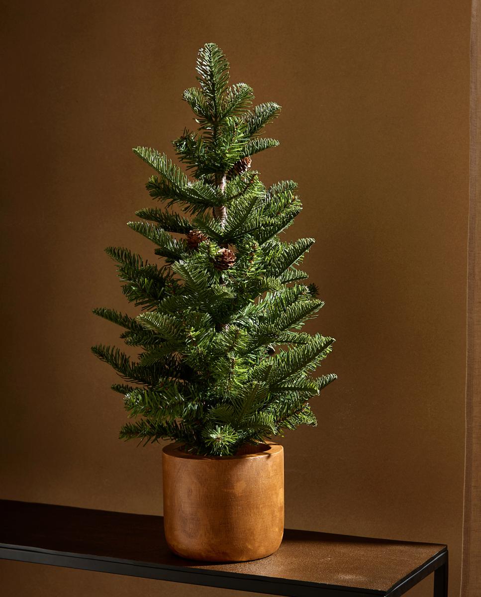 Imagen 0 de Árbol de mesa con maceta Piñas Navidad