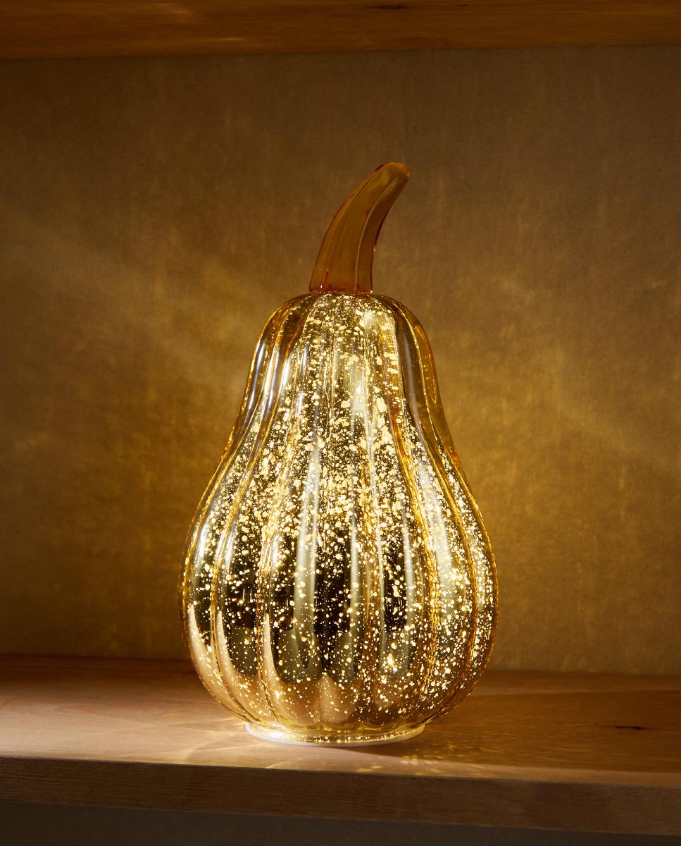 Imagen 0 de Figura calabaza de cristal con 14 luces LED Navidad
