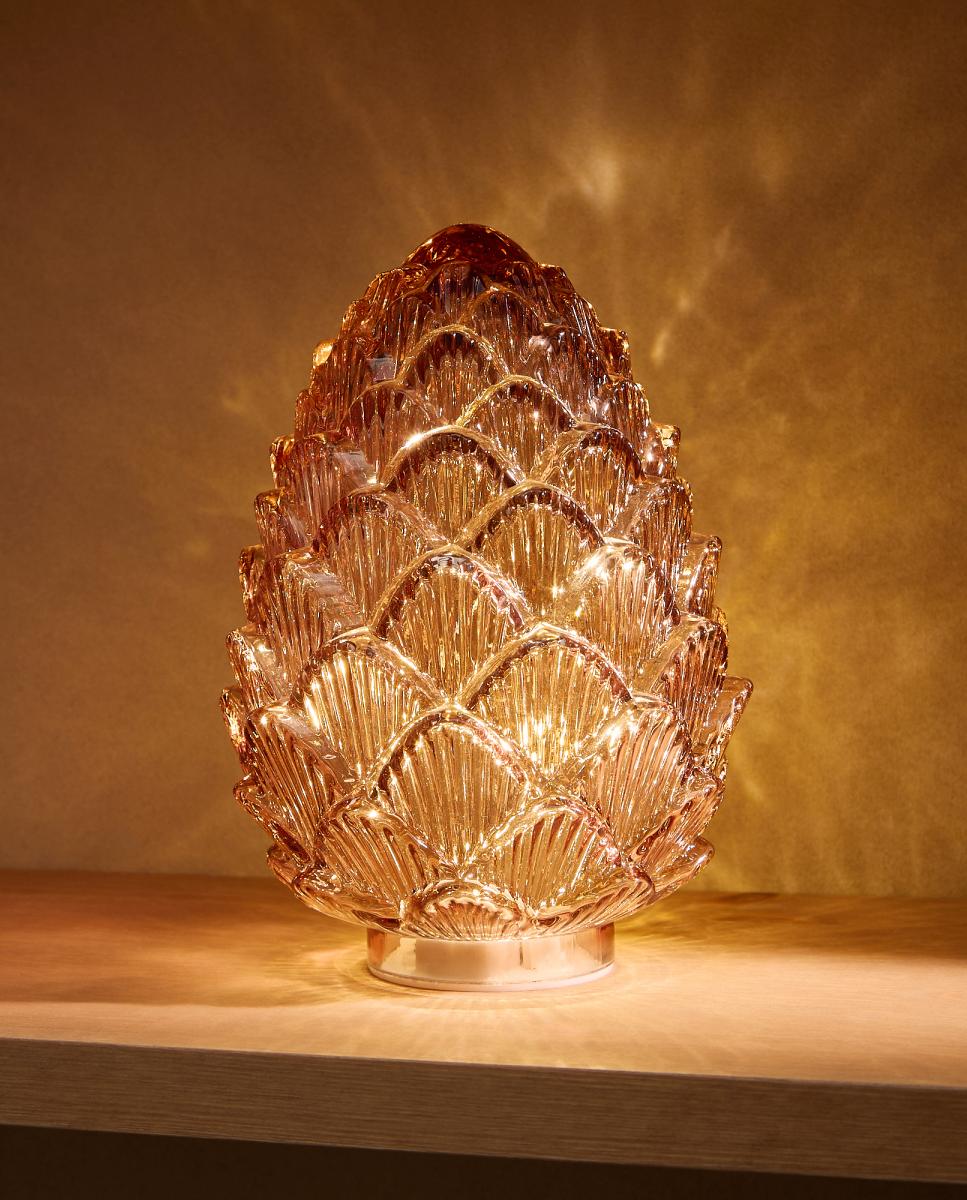 Imagen 0 de Figura piña de cristal con 10 luces LED Navidad