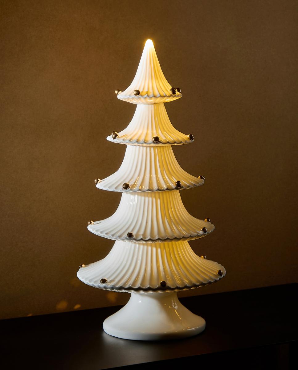 Imagen 0 de Figura árbol de cerámica con 5 luces LED Navidad