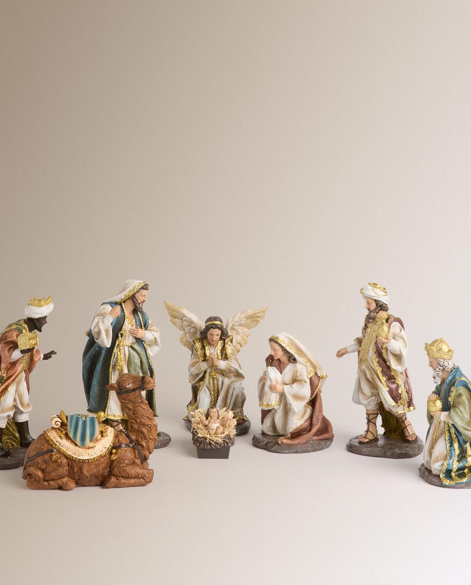 Imagen 0 de Set 8 figuras Nacimiento pequeño efecto tela Navidad El Corte Inglés