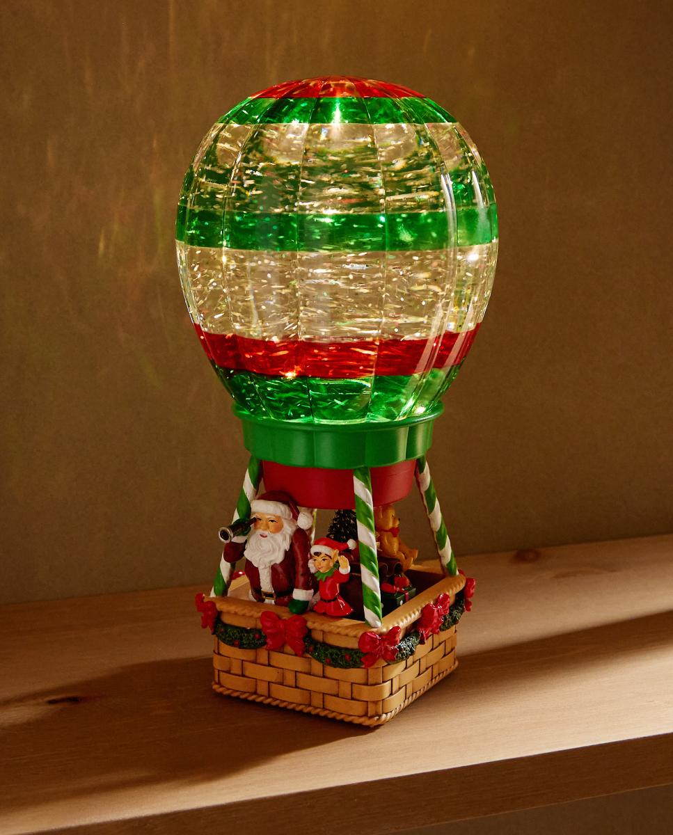 Imagen 0 de Bola de nieve con luz Globo Papá Noel Navidad