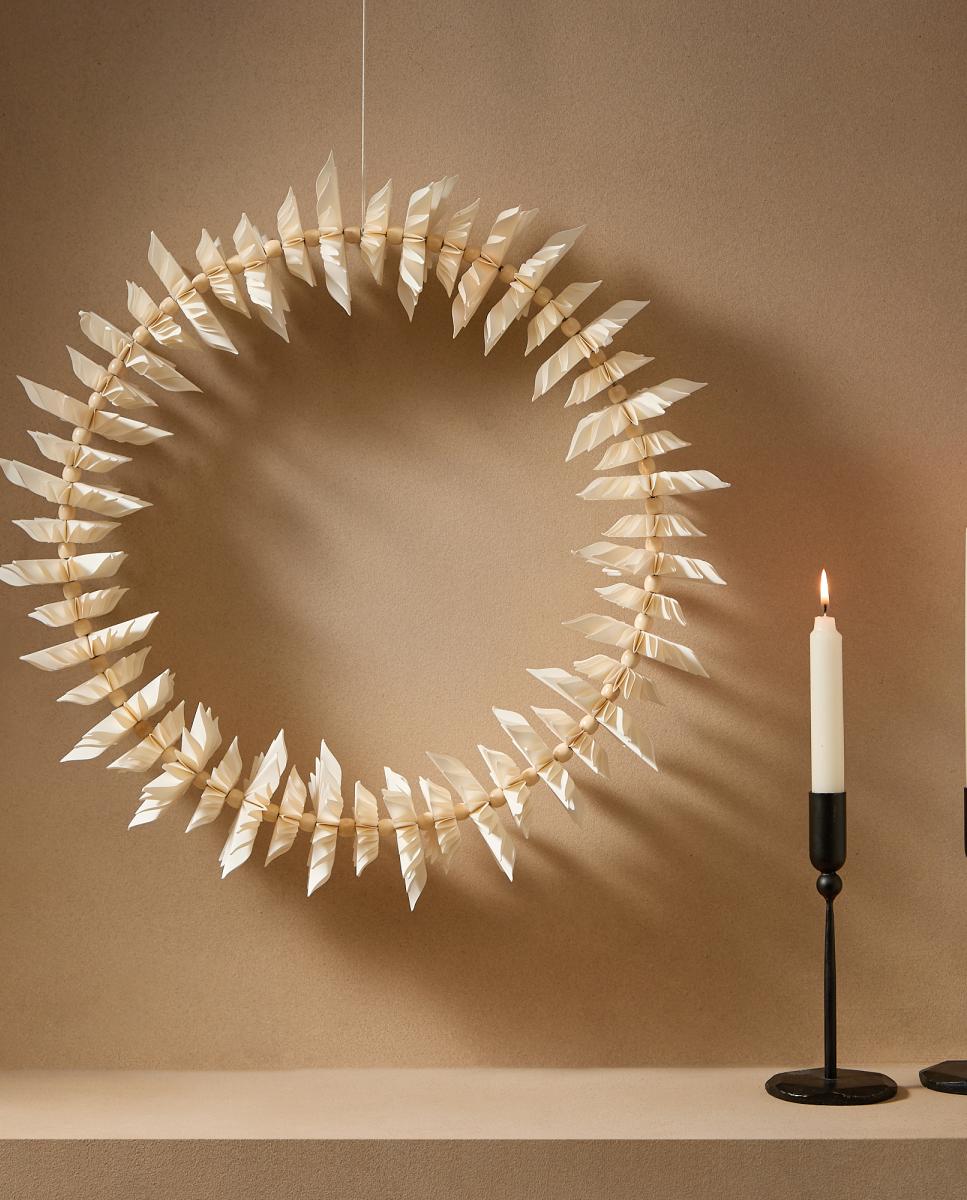 Imagen 0 de Corona de papel Origami liso Navidad