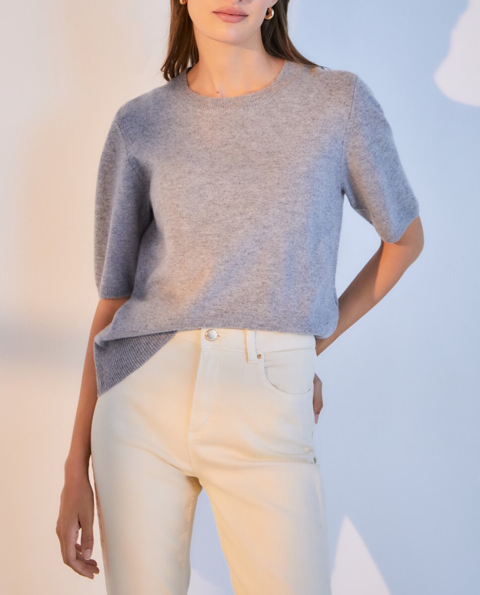 Imagen 0 de Jersey con cuello caja de mujer 100% cashmere