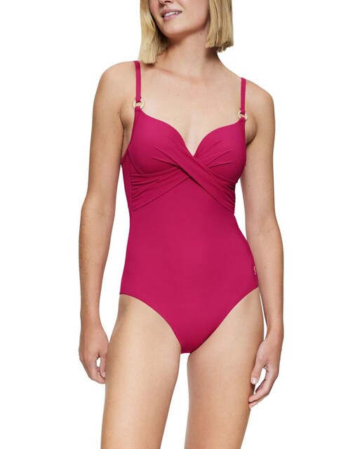 Imagen 0 de Bañador con copa preformada y aro con escote en forma de corazón.