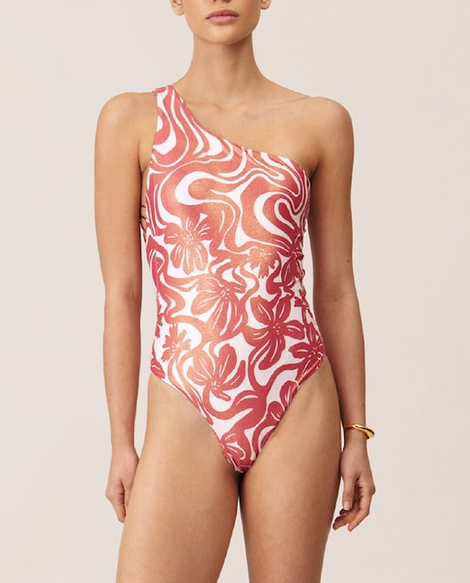 Imagen 0 de Bañador asimétrico Pardus estampado con macramé en espalda