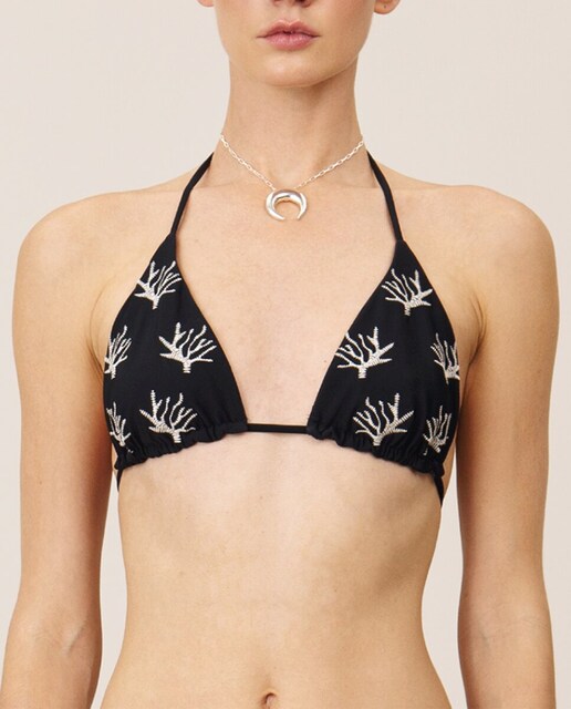 Imagen 0 de Top triángulo Maia con diseño de corales bordados en copas