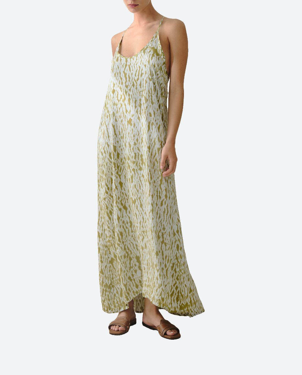 Imagen 0 de Vestido largo satén estampado