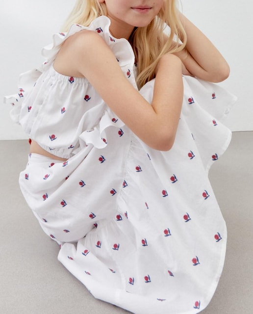 Imagen 0 de Conjunto Top y falda midi aop bordada