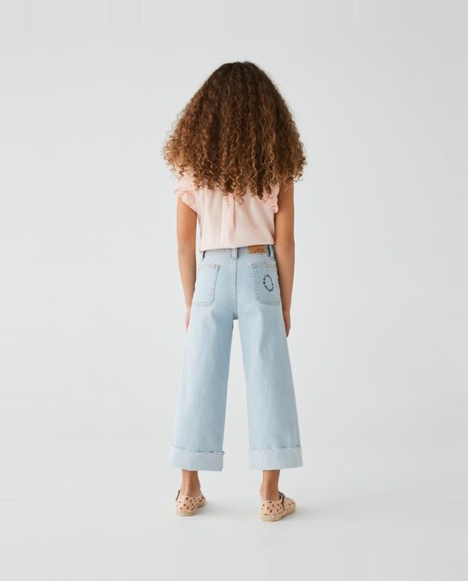 Imagen 0 de Vaquero culotte de niña con bajo vuelto