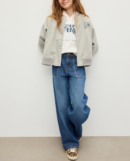 Imagen 0 de Cazadora paño con bordado parche trasero de niña