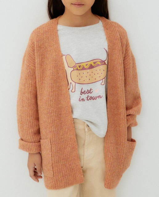 Imagen 0 de Chaqueta larga de niña en tricot