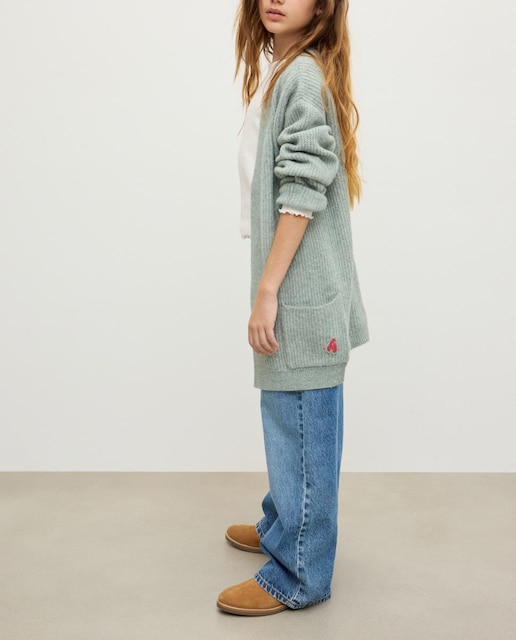 Imagen 0 de Chaqueta tricot larga de niña con bolsillos