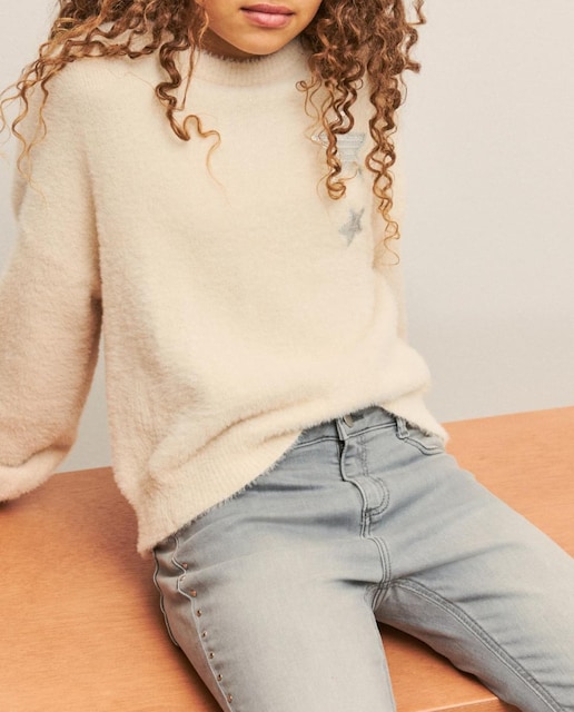 Imagen 0 de Jersey pelo con estrellas lentejuelas de niña