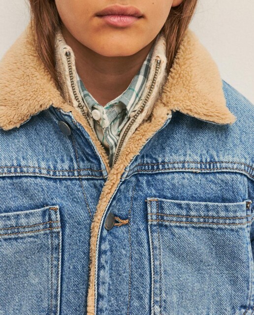 Imagen 0 de Cazadora lisa denim forrada de niño