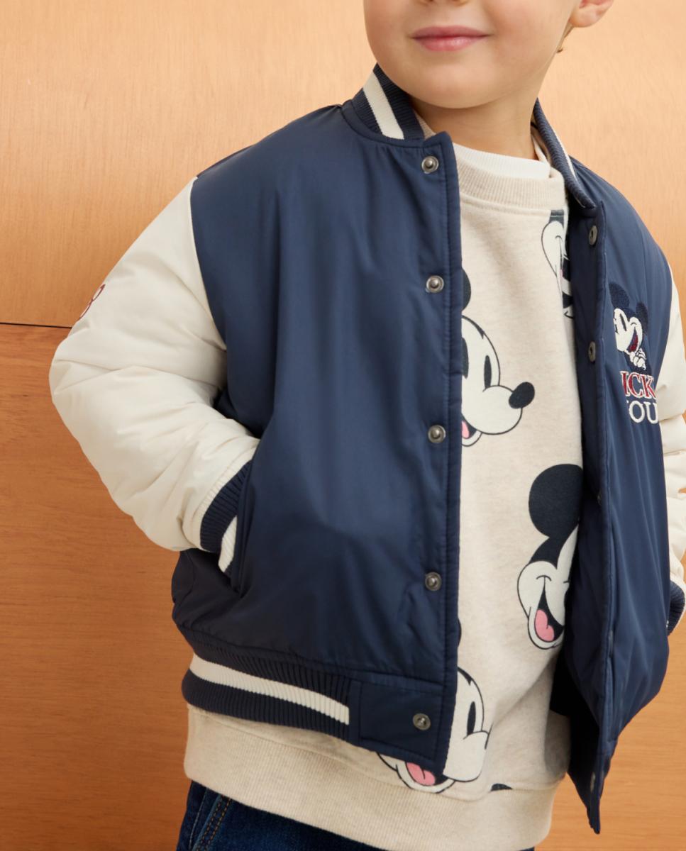 Imagen 0 de Cazadora bomber lisa con estampado fantasía MICKEY de niño